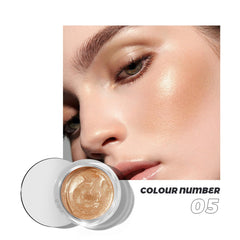 3 in 1 Long Wear Nude Eyeshadow & Lip Gloss & Face Highlighter, Multi-Use Eye Makeup in Shimmery - Nude Naked Cream Eyeshadow - Buildable Color & Easy to Apply On-the-go